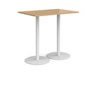 Monza Rectangular Poseur Table With Flat Round Base - Oak - NWOF