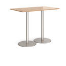 Monza Rectangular Poseur Table With Flat Round Base - Beech - NWOF