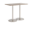 Monza Rectangular Poseur Table With Flat Round Base - Barcelona Walnut - NWOF
