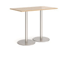 Monza Rectangular Poseur Table With Flat Round Base - Kendal Oak - NWOF