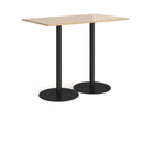 Monza Rectangular Poseur Table With Flat Round Base - Kendal Oak - NWOF