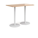 Monza Rectangular Poseur Table With Flat Round Base - Beech - NWOF