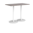 Monza Rectangular Poseur Table With Flat Round Base - Grey Oak - NWOF