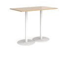 Monza Rectangular Poseur Table With Flat Round Base - Kendal Oak - NWOF
