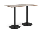 Monza Rectangular Poseur Table With Flat Round Base - Barcelona Walnut - NWOF