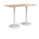 Monza Rectangular Poseur Table With Flat Round Base - Beech - NWOF