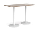 Monza Rectangular Poseur Table With Flat Round Base - Barcelona Walnut - NWOF
