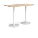 Monza Rectangular Poseur Table With Flat Round Base - Kendal Oak - NWOF