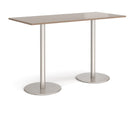 Monza Rectangular Poseur Table With Flat Round Base - Barcelona Walnut - NWOF