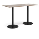 Monza Rectangular Poseur Table With Flat Round Base - Barcelona Walnut - NWOF