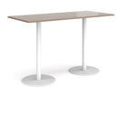 Monza Rectangular Poseur Table With Flat Round Base - Barcelona Walnut - NWOF