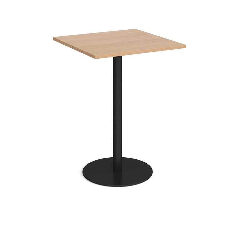 Monza Square Poseur Table With Flat Round Base 800mm - Beech - NWOF
