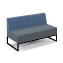 Nera Modular Soft Seating Double Bench With Back And Black Frame - NWOF