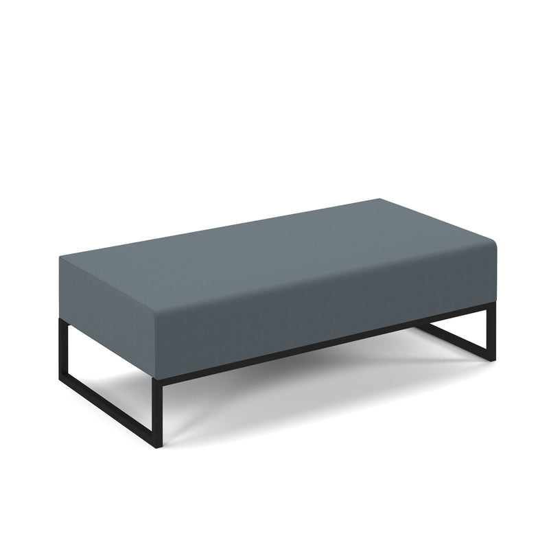Nera Modular Soft Seating Double Bench With Black Frame - Elapse Grey - NWOF