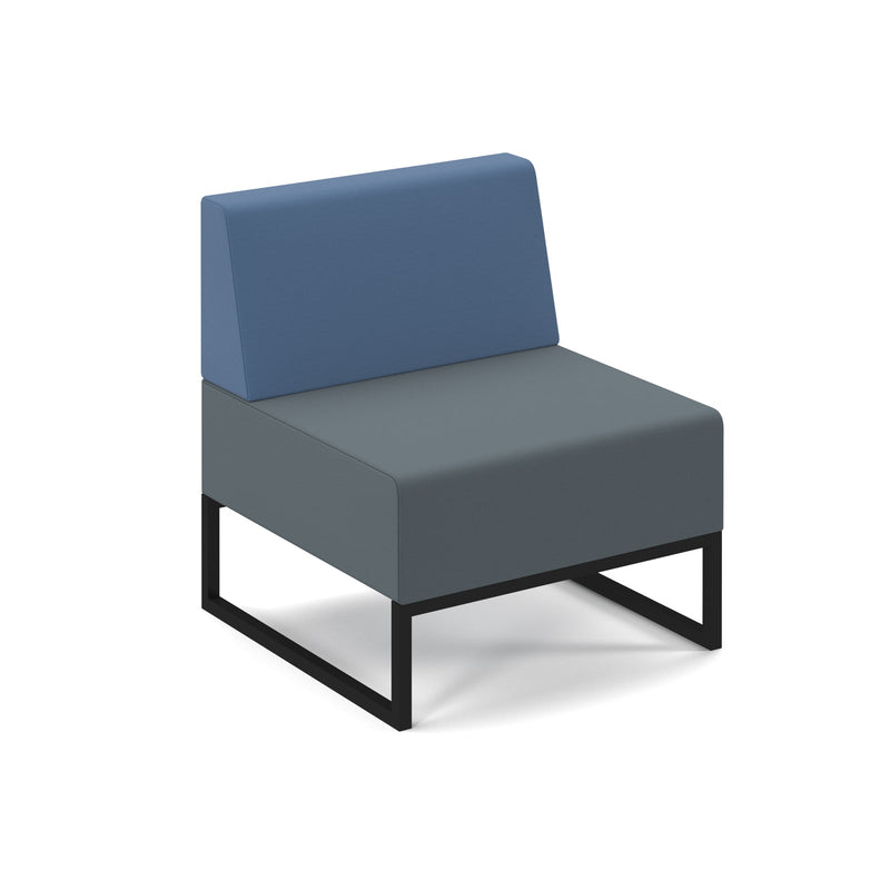 Nera Modular Soft Seating Bench With Back And Black Frame - NWOF