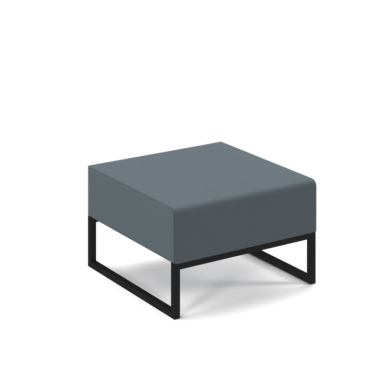 Nera Modular Soft Seating Single Bench With Black Frame - Elapse Grey - NWOF