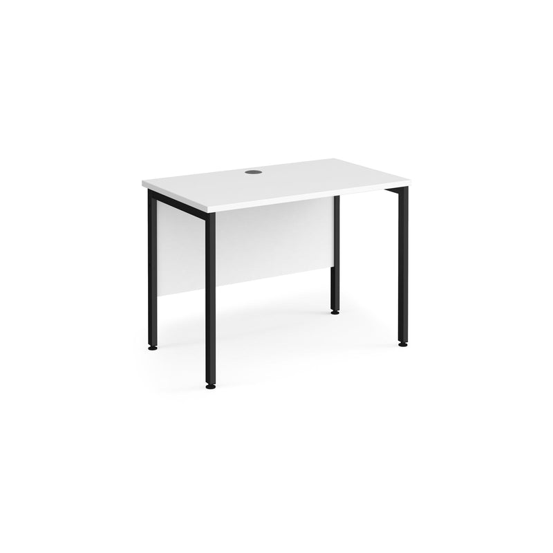 Maestro 25 600mm Deep Straight Desk With H-Frame Leg - White - NWOF