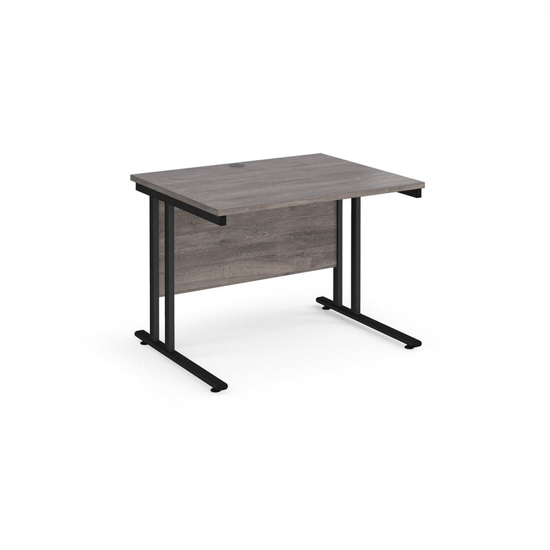 Maestro 25 800mm Deep Straight Desk With Cantilever Leg - Grey Oak - NWOF