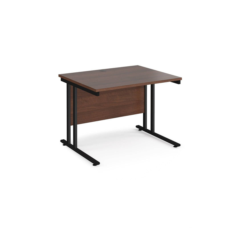 Maestro 25 800mm Deep Straight Desk With Cantilever Leg - Walnut - NWOF