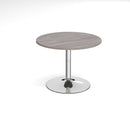 Trumpet Base Circular Meeting Table - Grey Oak - NWOF