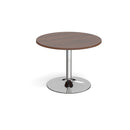 Trumpet Base Circular Meeting Table - Walnut - NWOF