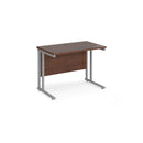 Maestro 25 600mm Deep Straight Desk With Cantilever Leg - Walnut - NWOF