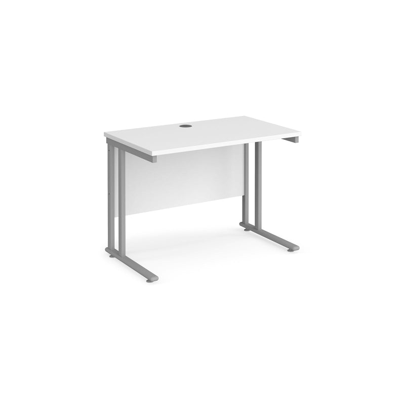 Maestro 25 600mm Deep Straight Desk With Cantilever Leg - White - NWOF