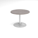 Trumpet Base Circular Meeting Table - Grey Oak - NWOF