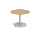 Trumpet Base Circular Meeting Table - Oak - NWOF