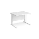 Maestro 25 800mm Deep Straight Desk With Cantilever Leg - White - NWOF