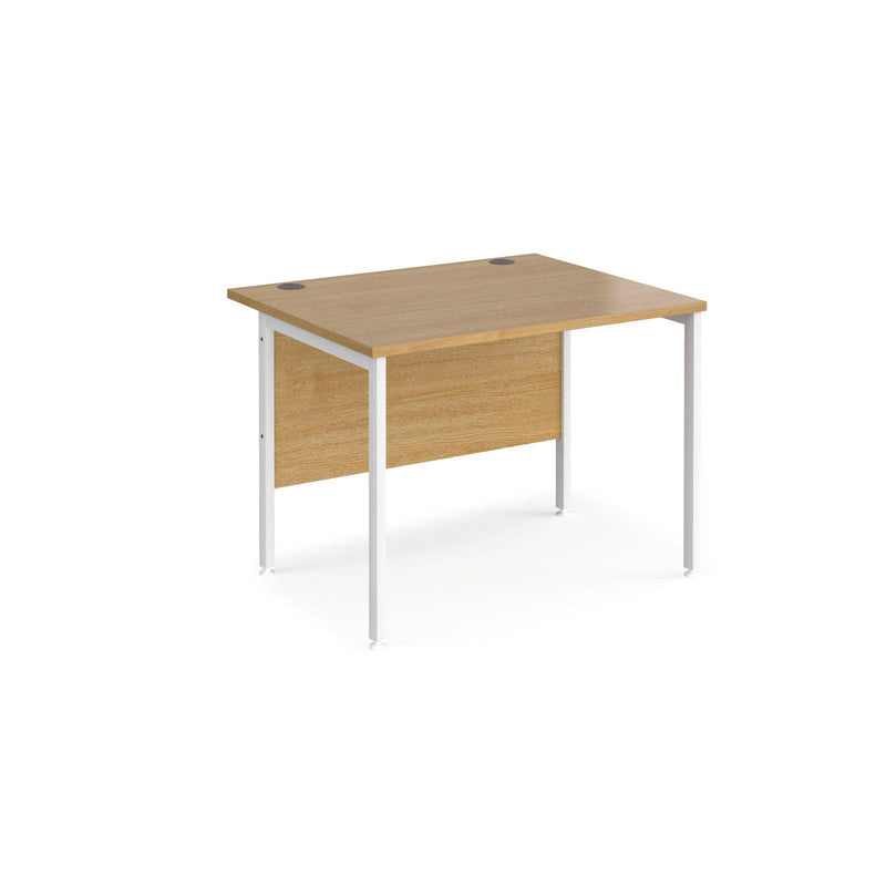 Maestro 25 800mm Deep Straight Desk With H-Frame Leg - Oak - NWOF