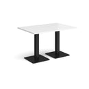 Brescia Rectangular Dining Table With Flat Square Base - White - NWOF
