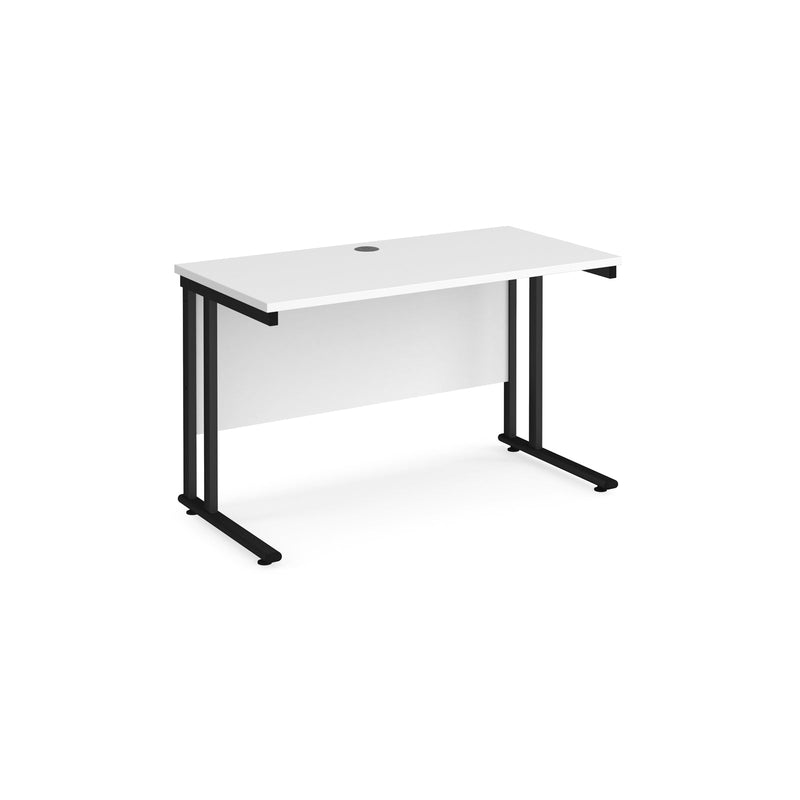 Maestro 25 600mm Deep Straight Desk With Cantilever Leg - White - NWOF