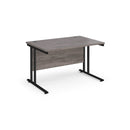 Maestro 25 800mm Deep Straight Desk With Cantilever Leg - Grey Oak - NWOF