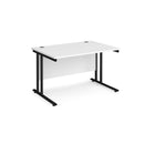 Maestro 25 800mm Deep Straight Desk With Cantilever Leg - White - NWOF