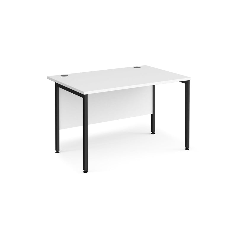 Maestro 25 800mm Deep Straight Desk With H-Frame Leg - White - NWOF