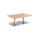 Brescia Rectangular Coffee Table With Flat Square Base - Beech - NWOF