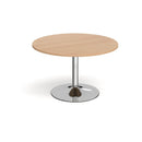 Trumpet Base Circular Meeting Table - Beech - NWOF