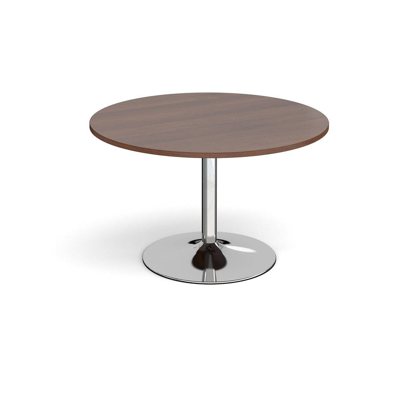 Trumpet Base Circular Meeting Table - Walnut - NWOF