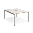 Adapt Back to Back Desks 800mm Deep - White/Oak - NWOF