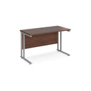 Maestro 25 600mm Deep Straight Desk With Cantilever Leg - Walnut - NWOF