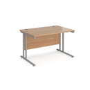 Maestro 25 800mm Deep Straight Desk With Cantilever Leg - Beech - NWOF