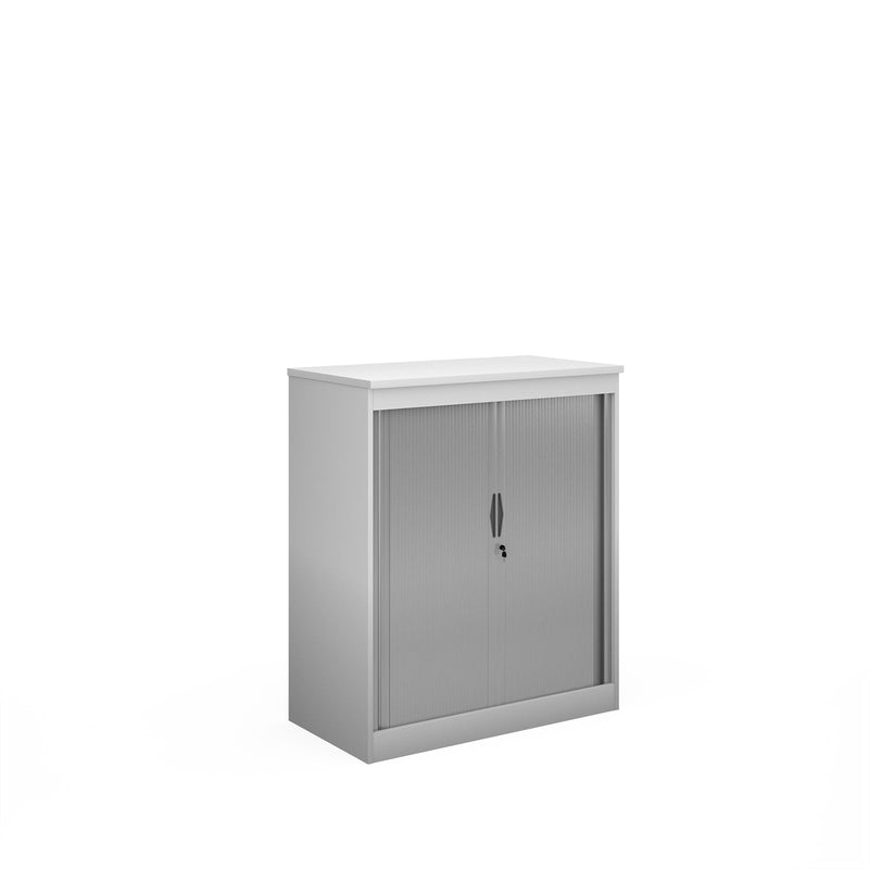 Systems Horizontal Tambour Door Cupboard - White - NWOF