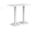 Brescia Rectangular Poseur Table With Flat Square Base - White - NWOF