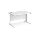 Maestro 25 800mm Deep Straight Desk With Cantilever Leg - White - NWOF