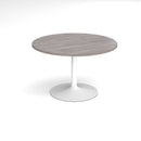 Trumpet Base Circular Meeting Table - Grey Oak - NWOF