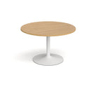 Trumpet Base Circular Meeting Table - Oak - NWOF