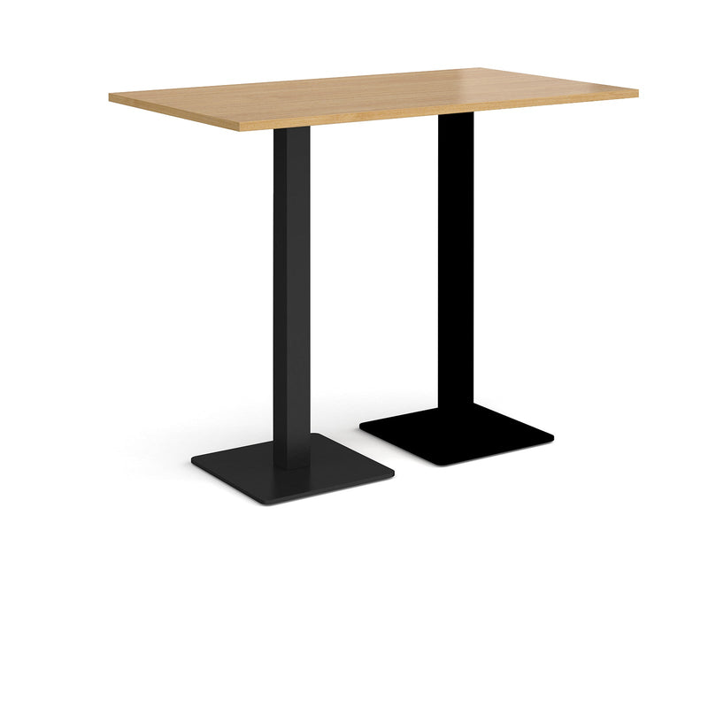 Brescia Rectangular Poseur Table With Flat Square Base - Oak - NWOF