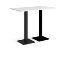Brescia Rectangular Poseur Table With Flat Square Base - White - NWOF