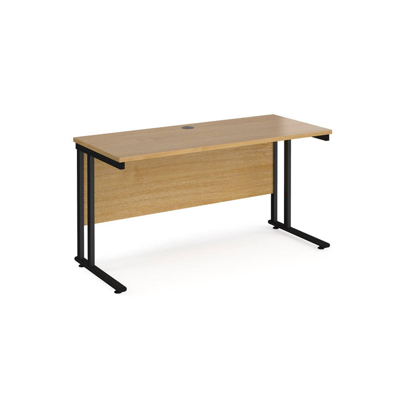 Maestro 25 600mm Deep Straight Desk With Cantilever Leg - Oak - NWOF